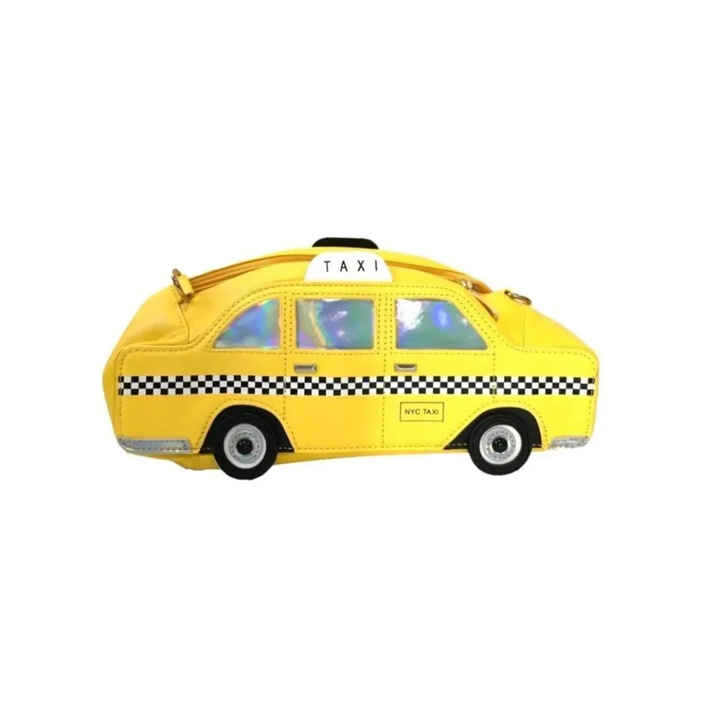 Ladies Big Apple NYC Kitsch Yellow Taxi Cab Car Crossbody Vehicle New